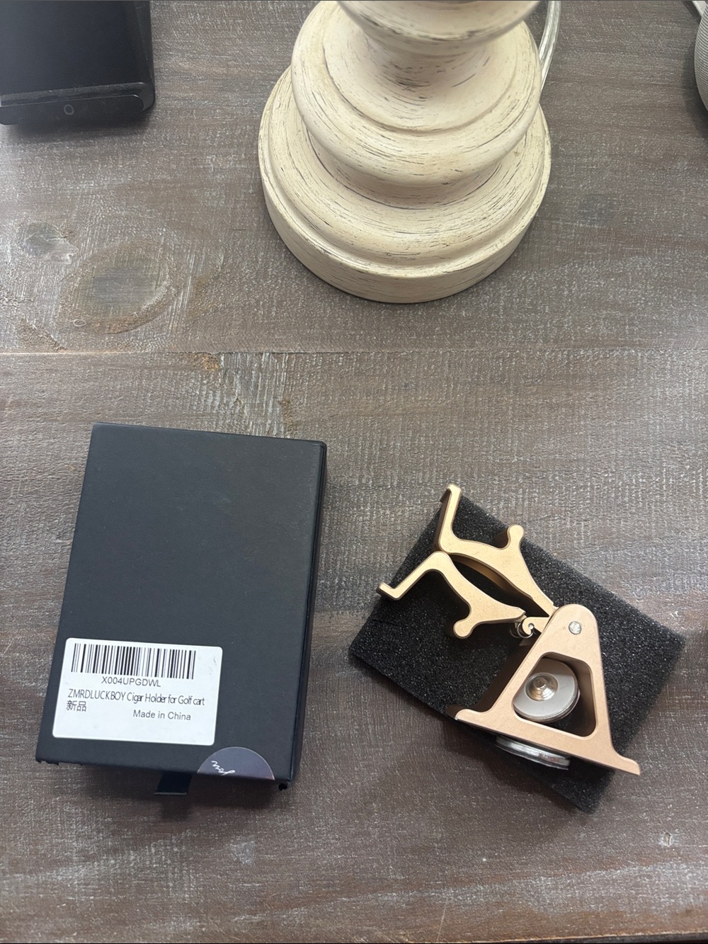 Gold Color Golf Cart Cigar Holder Magnetic With Clamp